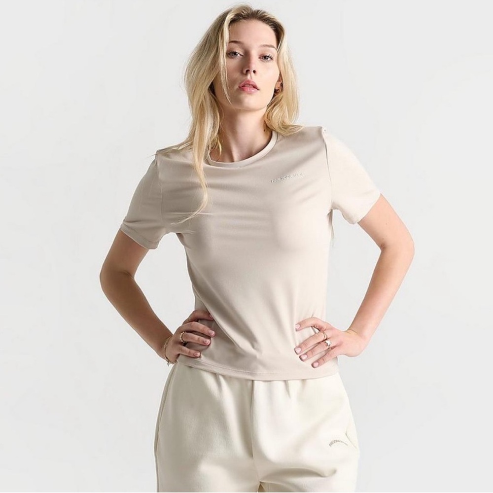 Pink soda Cream Short Sleeve Top